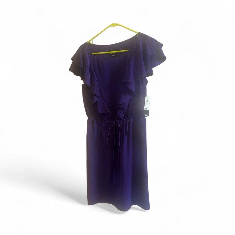 Adrianna Papell Deep Purple Midi Dress